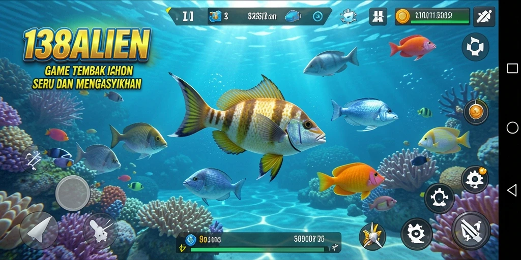 Tampilan gameplay seru dari game Tembak Ikan 138ALIEN.