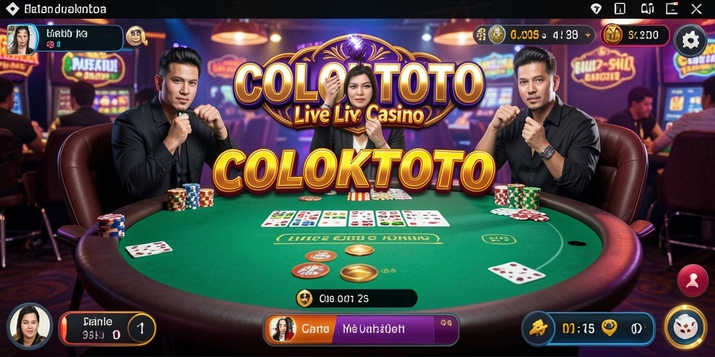 Screenshot COLOKTOTO menampilkan dealer live dalam aksi permainan kasino.