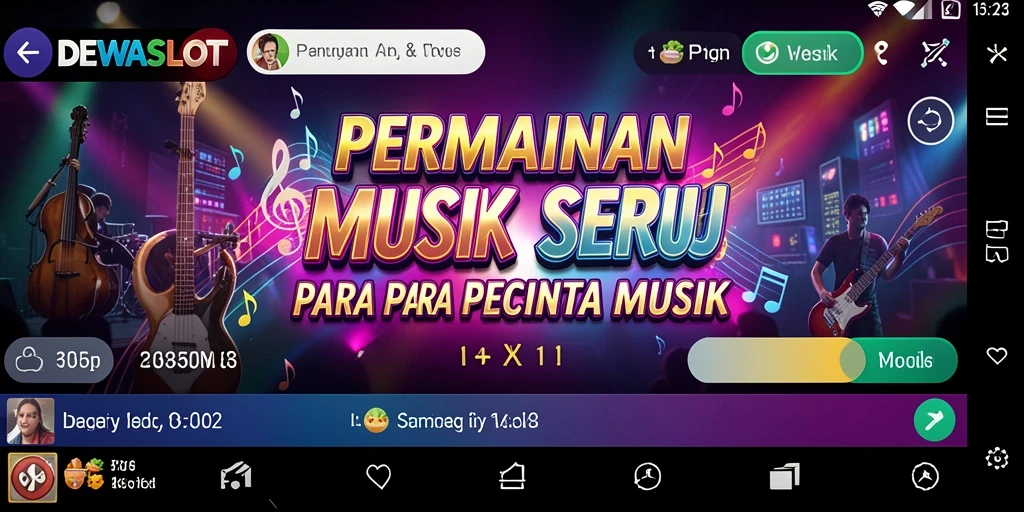 Screenshot DEWASLOT menampilkan gameplay musik yang seru.