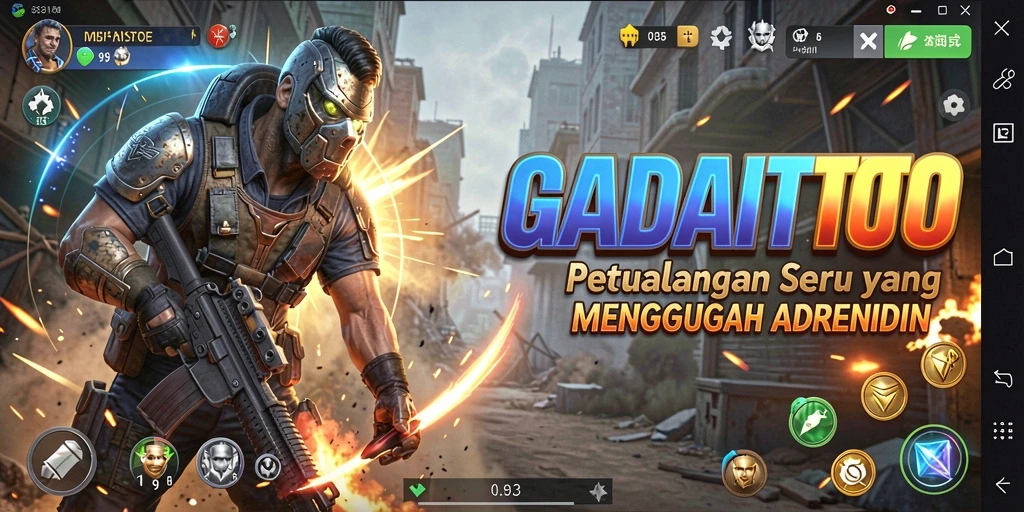 Gameplay GADAITOTO yang menantang dan penuh aksi.