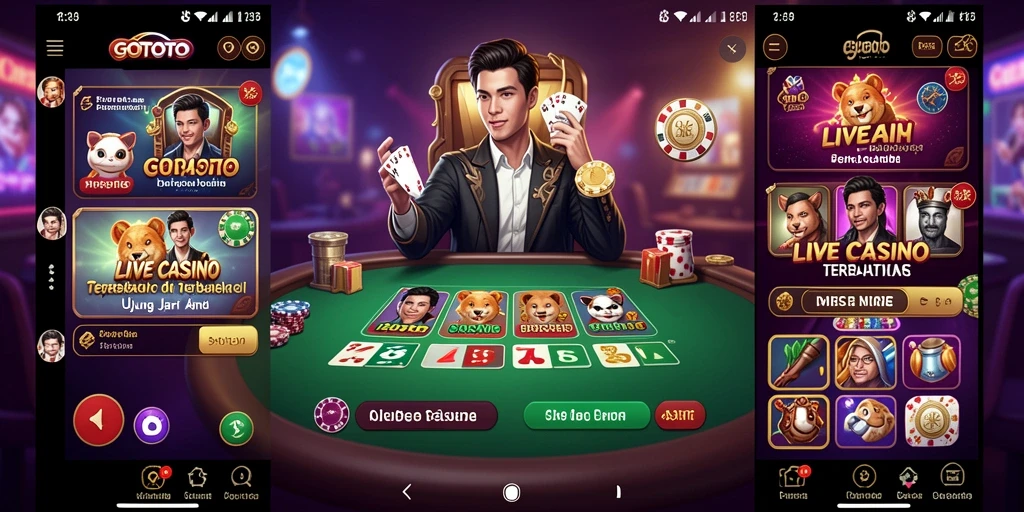 Gameplay Live Casino di GOTOTO dengan dealer profesional.