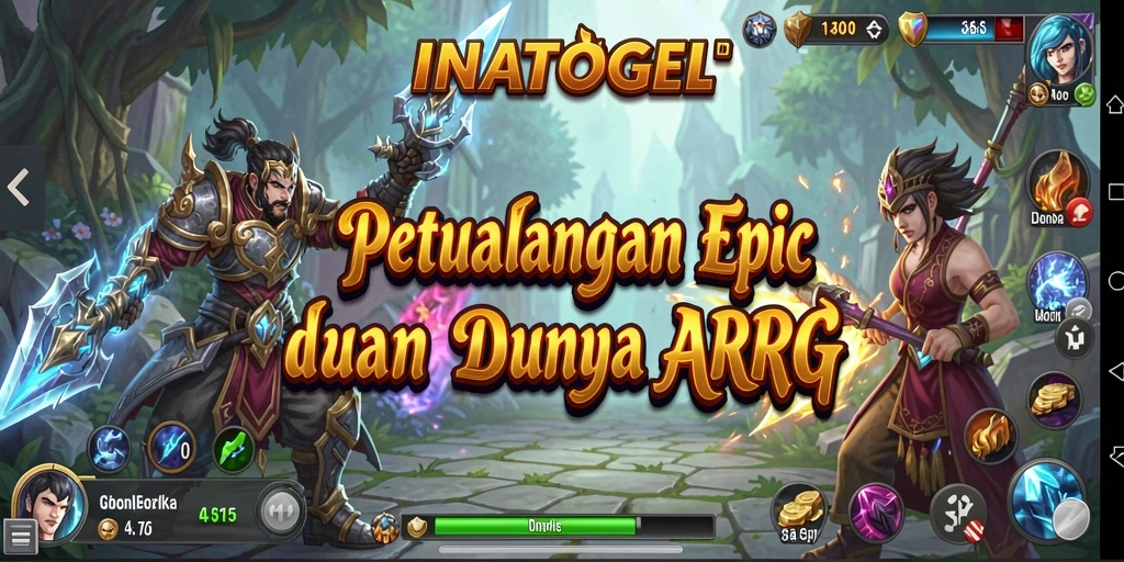 Tampilan gameplay menegangkan di dunia fantasi INATOGEL.