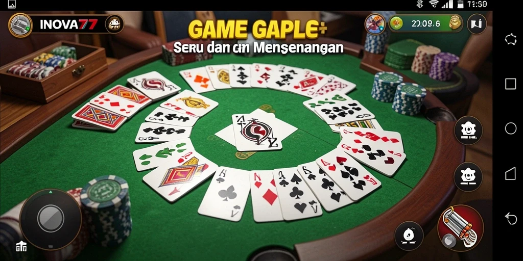 Tampilan screenshot gameplay Gaple di INOVA77 yang menarik dan interaktif.
