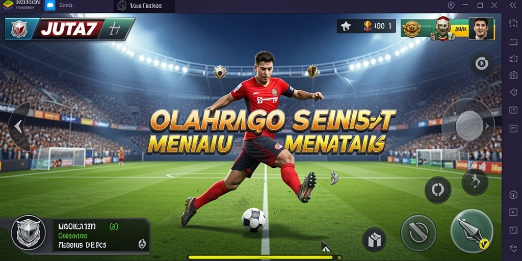 Tampilan gameplay JUTA7 yang penuh aksi olahraga.