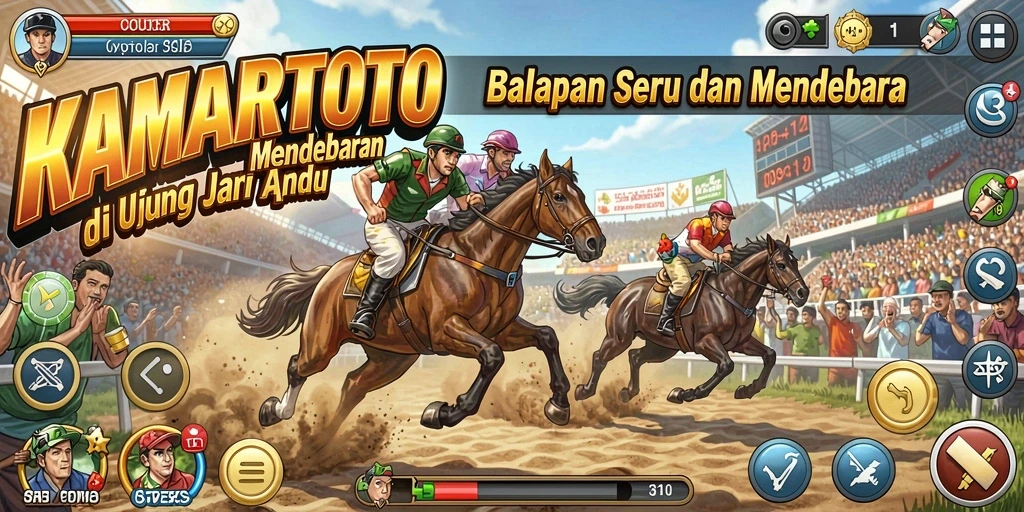 Tampilan gameplay Racing KAMARTOTO yang menegangkan dan penuh aksi.