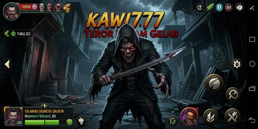 Screenshot gameplay menampilkan suasana mencekam di dalam KAWI777.