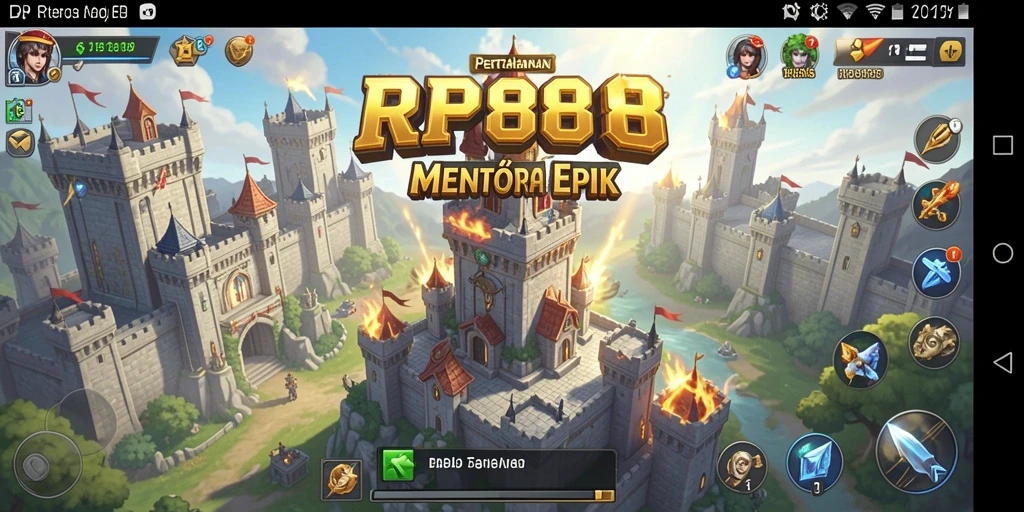 Gameplay memukau di RP888 dengan menara pertahanan strategis.
