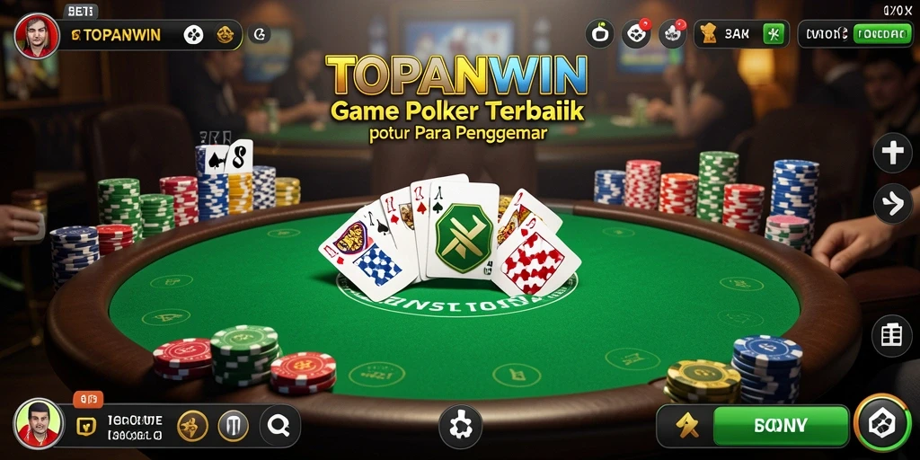 Tampilan menarik dari gameplay Poker di TOPANWIN.