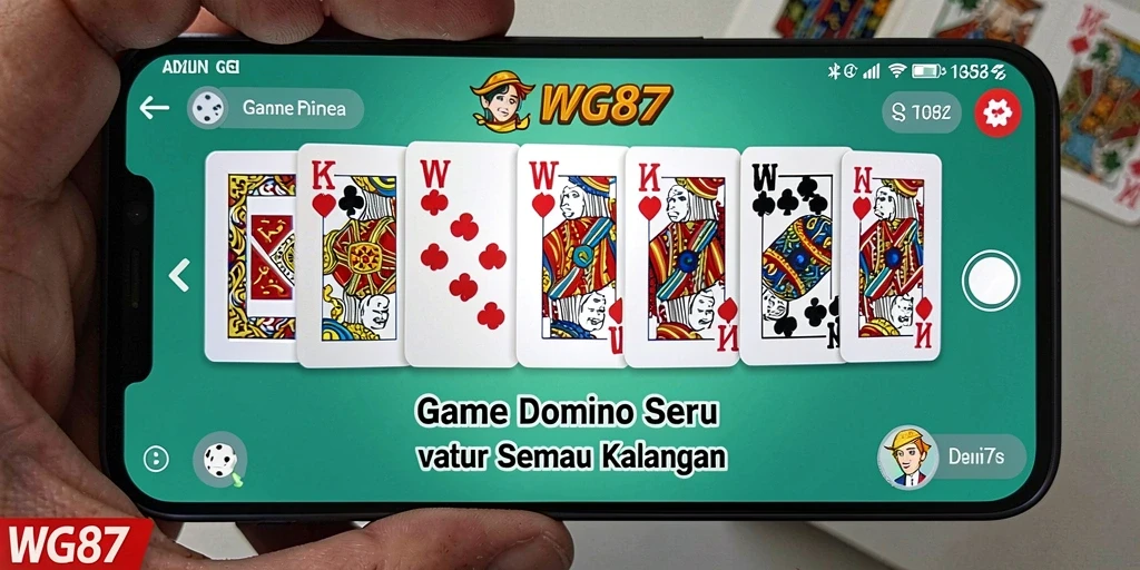 Screenshot utama WG87 menampilkan tampilan permainan Domino yang seru.